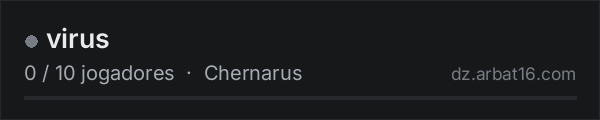 virus na lista de servidores de DayZ da AR16
