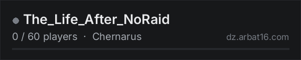 The_Life_After_NoRaid on the AR16 DayZ server list