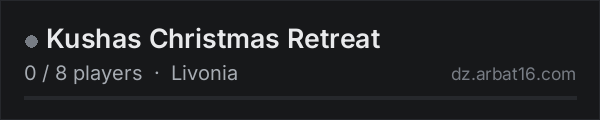 Kushas Christmas Retreat on the AR16 DayZ server list