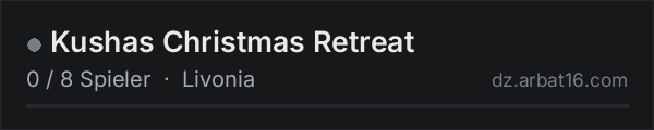 Kushas Christmas Retreat in der DayZ-Serverliste von AR16