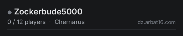 Zockerbude5000 on the AR16 DayZ server list