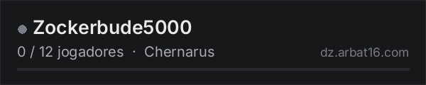 Zockerbude5000 na lista de servidores de DayZ da AR16