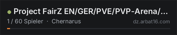 Project FairZ EN/GER/PVE/PVP-Arena/18 Events/Skills/Battlepass in der DayZ-Serverliste von AR16
