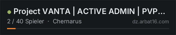 Project VANTA | ACTIVE ADMIN | PVP | More Loot | No Stamina in der DayZ-Serverliste von AR16