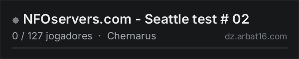 NFOservers.com - Seattle test # 02 na lista de servidores de DayZ da AR16