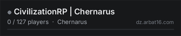CivilizationRP | Chernarus on the AR16 DayZ server list