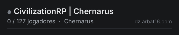 CivilizationRP | Chernarus na lista de servidores de DayZ da AR16