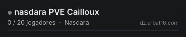 nasdara PVE Cailloux na lista de servidores de DayZ da AR16