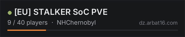 [EU] STALKER SoC PVE on the AR16 DayZ server list