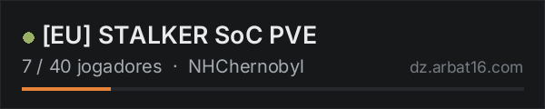 [EU] STALKER SoC PVE na lista de servidores de DayZ da AR16