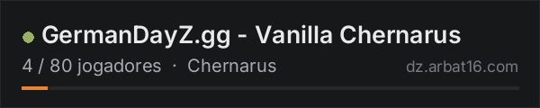 GermanDayZ.gg - Vanilla Chernarus na lista de servidores de DayZ da AR16