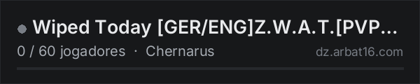 Wiped Today [GER/ENG]Z.W.A.T.[PVP]Helis|Keycard|C4-RAIDS|Airdro na lista de servidores de DayZ da AR16