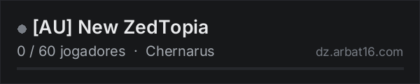 AU New ZedTopia na lista de servidores de DayZ da AR16