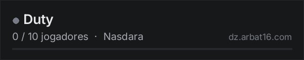 Duty na lista de servidores de DayZ da AR16