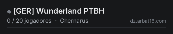[GER] Wunderland PTBH na lista de servidores de DayZ da AR16