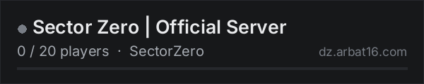 Sector Zero | Official Server on the AR16 DayZ server list