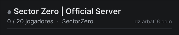 Sector Zero | Official Server na lista de servidores de DayZ da AR16