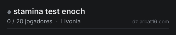 stamina test enoch na lista de servidores de DayZ da AR16