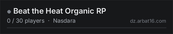 Beat the Heat Organic RP on the AR16 DayZ server list