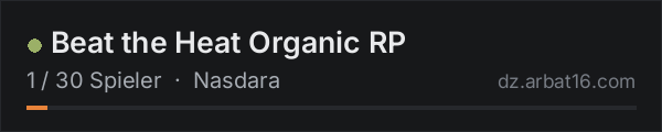 Beat the Heat Organic RP in der DayZ-Serverliste von AR16
