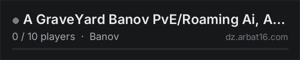 A GraveYard Banov PvE/Roaming Ai, Airdrops & Trader by Jimmy on the AR16 DayZ server list