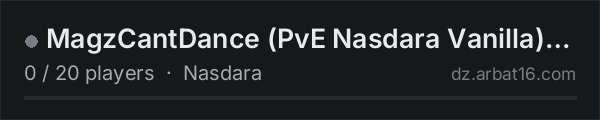 MagzCantDance (PvE Nasdara Vanilla) Frequent Restarts on the AR16 DayZ server list