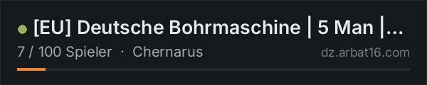 [EU] Deutsche Bohrmaschine | 5 Man | Safe Base | Balanced Mods in der DayZ-Serverliste von AR16