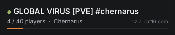 GLOBAL VIRUS [PVE] #chernarus on the AR16 DayZ server list