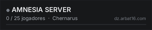 AMNESIA SERVER na lista de servidores de DayZ da AR16
