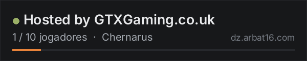 Hosted by GTXGaming.co.uk na lista de servidores de DayZ da AR16
