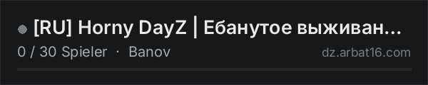 RU Horny DayZ | Ебанутое выживание 18+ in der DayZ-Serverliste von AR16