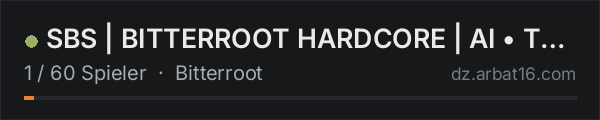 SBS | BITTERROOT HARDCORE | AI • TRADERS • BBP • AIRDROPS in der DayZ-Serverliste von AR16