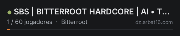 SBS | BITTERROOT HARDCORE | AI • TRADERS • BBP • AIRDROPS na lista de servidores de DayZ da AR16