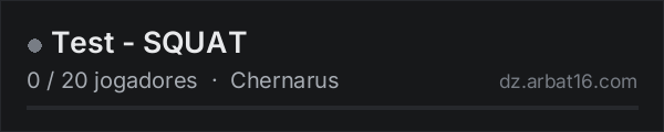 Test - SQUAT na lista de servidores de DayZ da AR16