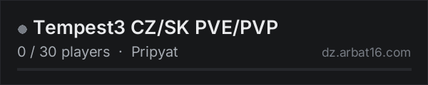 Tempest3 CZ/SK PVE/PVP on the AR16 DayZ server list