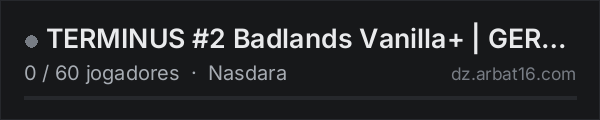 TERMINUS #2 Badlands Vanilla+ | GER/EN | PVP | 3PP | na lista de servidores de DayZ da AR16
