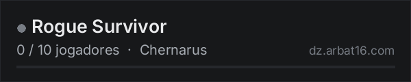 Rogue Survivor na lista de servidores de DayZ da AR16