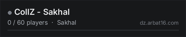 CollZ - Sakhal on the AR16 DayZ server list