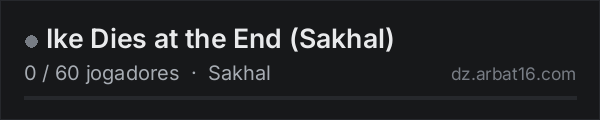 Ike Dies at the End (Sakhal) na lista de servidores de DayZ da AR16