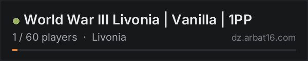 World War III Livonia | Vanilla | 1PP on the AR16 DayZ server list
