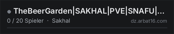 TheBeerGarden|SAKHAL|PVE|SNAFU|CUSTOMGEAR in der DayZ-Serverliste von AR16