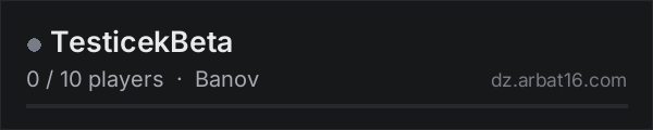TesticekBeta on the AR16 DayZ server list