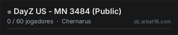 DayZ US - MN 3484 (Public) na lista de servidores de DayZ da AR16