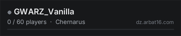 GWARZ_Vanilla on the AR16 DayZ server list