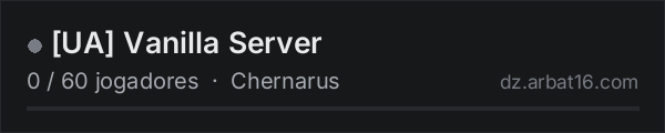 UA Vanilla Server na lista de servidores de DayZ da AR16