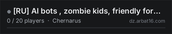 RU AI bots , zombie kids, friendly for new players on the AR16 DayZ server list