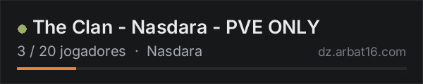 The Clan - Nasdara - PVE ONLY na lista de servidores de DayZ da AR16