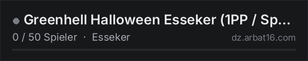 Greenhell Halloween Esseker (1PP / Spooky) in der DayZ-Serverliste von AR16