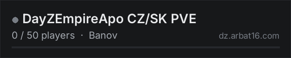 DayZEmpireApo CZ/SK PVE on the AR16 DayZ server list