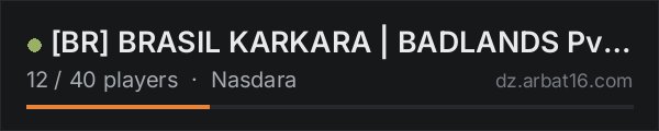 [BR] BRASIL KARKARA | BADLANDS PvE • TERRAS ÁRIDAS 3PP on the AR16 DayZ server list